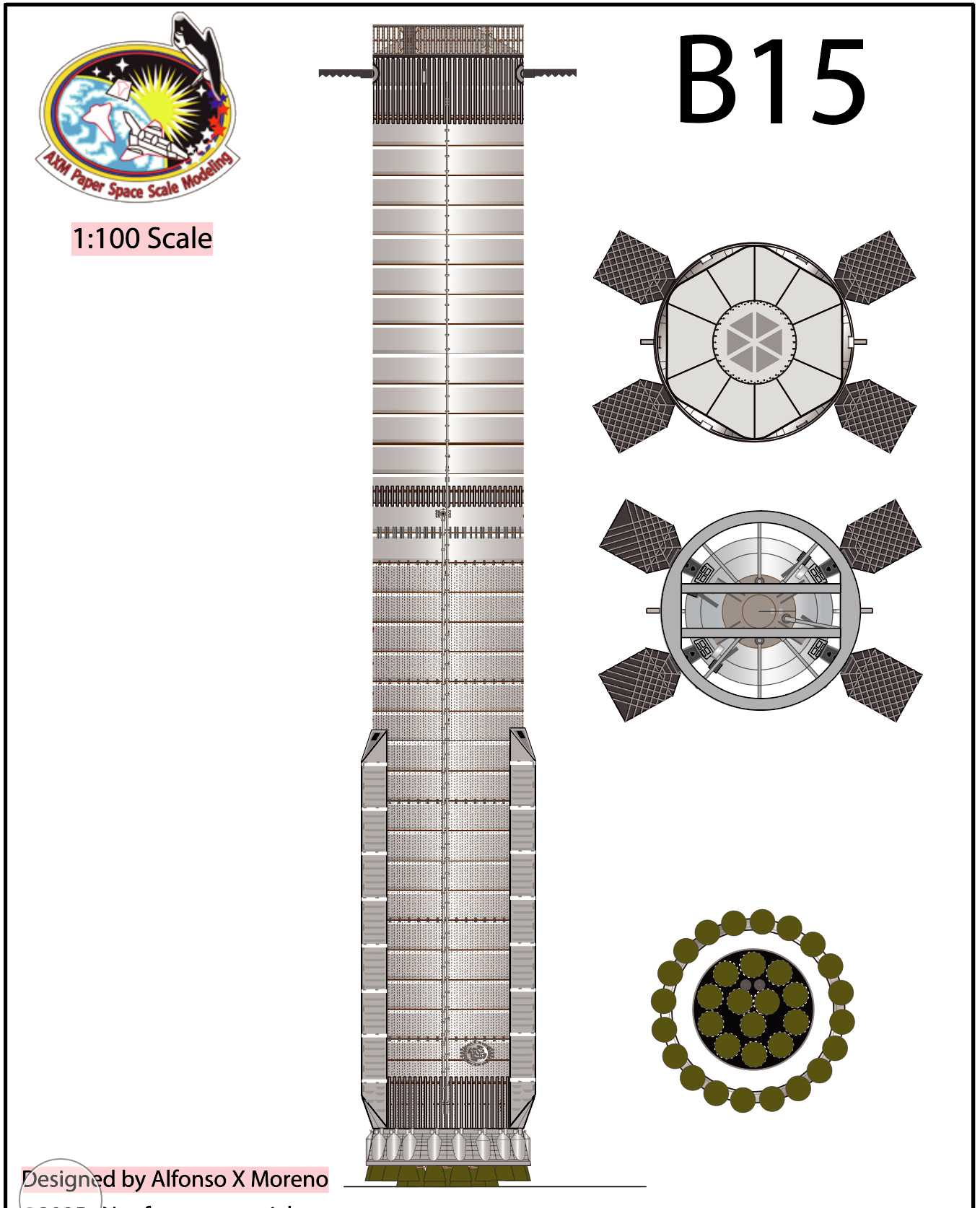 SuperHeavy B15 – AXM Paper Space Scale Models.com